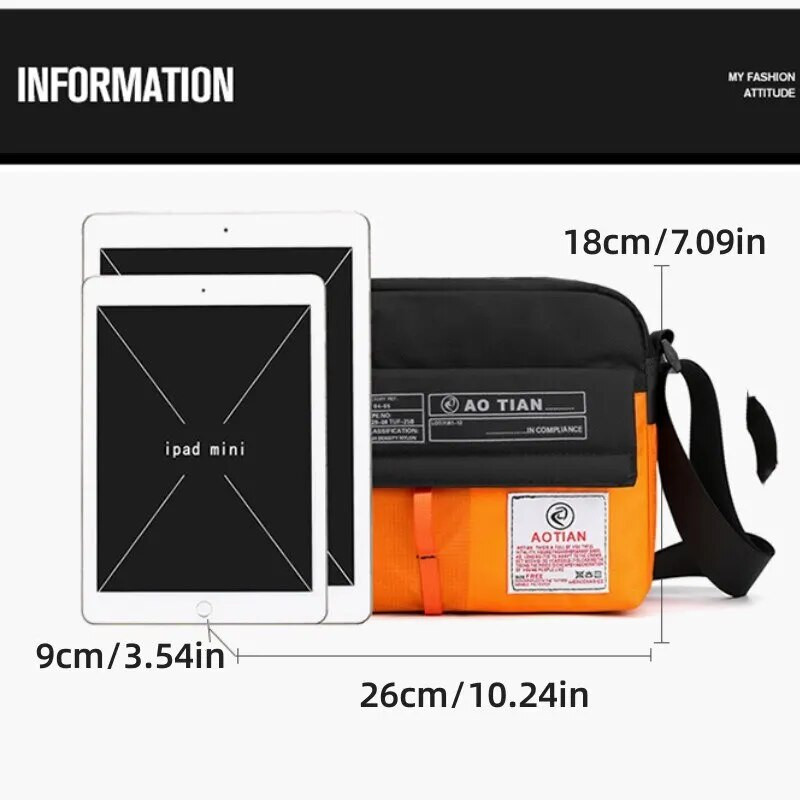 Νέα οριζόντια τσάντα ώμου Outdoor Leisure Τσάντα Messenger Fashion τσάντα νάιλον Τσάντα χρώματος αντίθεσης