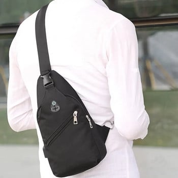 Нова мъжка чанта за гърди Usb чанта през рамо Чанта за едно рамо Водоустойчива модерна ежедневна малка чанта за гърди Мъжка чанта