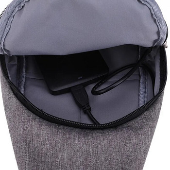 Νέα ανδρική τσάντα στήθους Usb τσάντα χιαστί μονό τσάντα ώμου Αδιάβροχη μοντέρνα casual μικρή τσάντα στήθους Ανδρική τσάντα