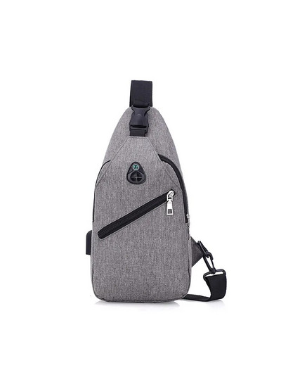 Νέα ανδρική τσάντα στήθους Usb τσάντα χιαστί μονό τσάντα ώμου Αδιάβροχη μοντέρνα casual μικρή τσάντα στήθους Ανδρική τσάντα