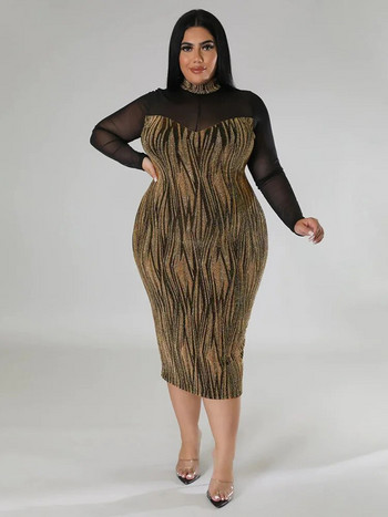 Wmstar Plus Size Γυναικείο φόρεμα Sexy See Through Mesh Συνονθύλευμα Maxi Φόρεμα Μόδα σέξι λέσχη ρούχα Χονδρική Dropshipping 2022