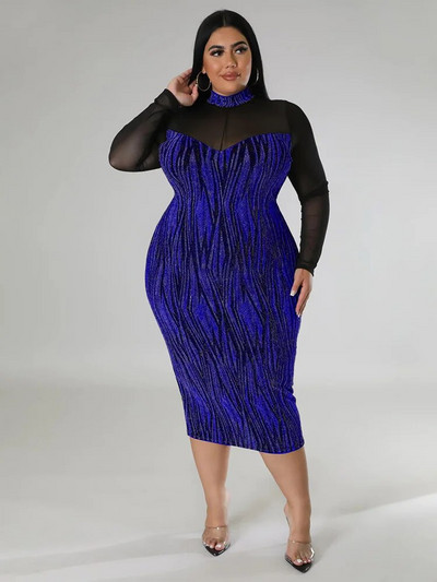 Wmstar Haljina veće veličine Ženska seksi prozirna mrežasta patchwork maksi haljina Modna seksi klupska odjeća Veleprodaja Dropshipping 2022.