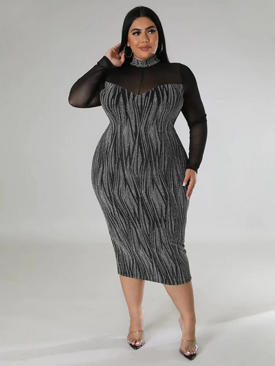 Wmstar Haljina veće veličine Ženska seksi prozirna mrežasta patchwork maksi haljina Modna seksi klupska odjeća Veleprodaja Dropshipping 2022.