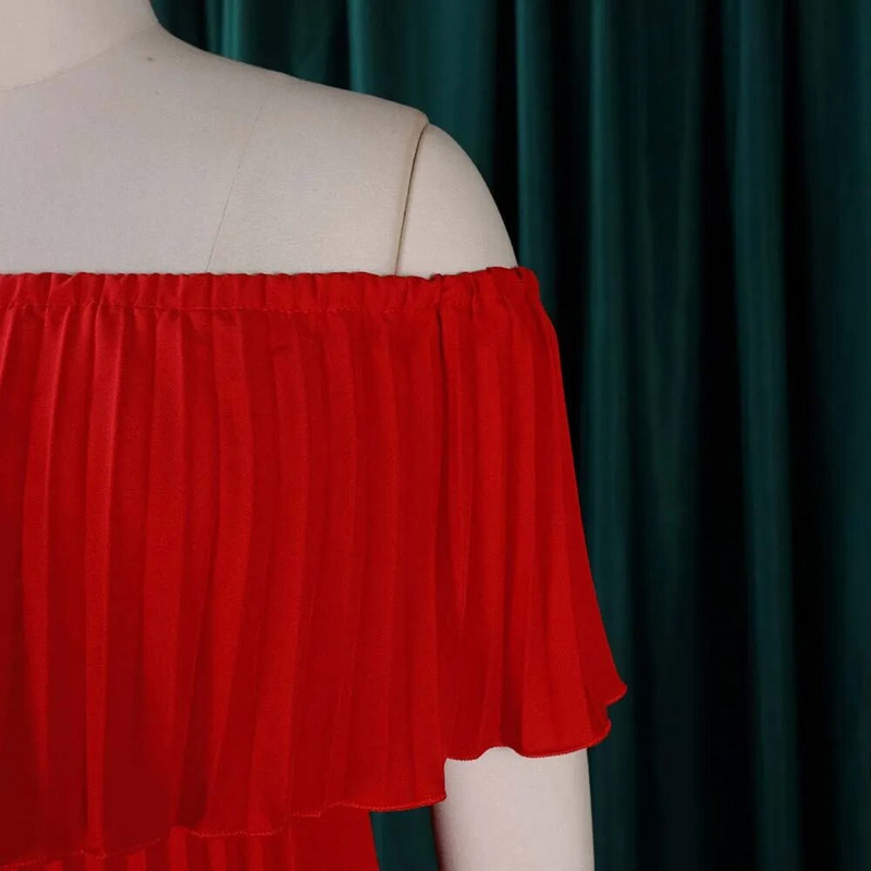 Široka ženska haljina velike veličine s volanima i otvorenim ramenima, modna, elegantna odjeća, ležerna luksuzna haljina, večernja haljina za proljeće 2023.