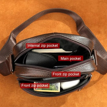 WESTAL Горещи разпродажби Мъжки чанти за през рамо Ежедневна чанта от естествена кожа Подарък за мъж