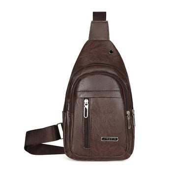 Луксозна мека кожена мъжка чанта за гърди Бизнес мъжка чанта през рамо през рамо Мултифункционална чанта за прашка Мъжка чанта за мобилен телефон