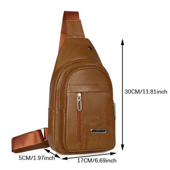 Ανδρική τσάντα στήθους από μαλακό δέρμα πολυτελείας Επαγγελματική ανδρική τσάντα χιαστί ώμου Πολυλειτουργική τσάντα ανδρικής τσάντα κινητού τηλεφώνου