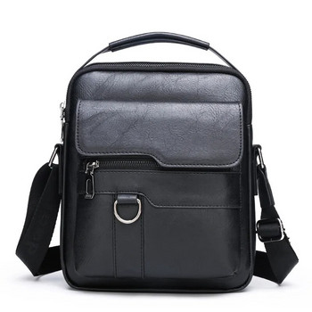 Луксозна марка Ретро мъжка чанта през рамо Кожена чанта през рамо за мъже Дамски чанти Кафяво Черна Бизнес чанта Messenger Странична мъжка чанта с капак