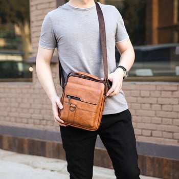 Επώνυμη μάρκα Vintage ανδρική τσάντα χιαστί Δερμάτινη τσάντα ώμου για άντρες Τσάντες χεριού καφέ μαύρη πλαϊνή τσάντα Business Messenger Ανδρική τσάντα