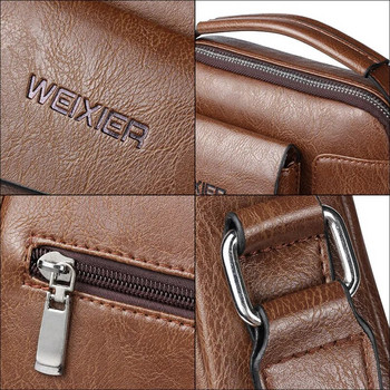 WEIXIER Мъжки чанти през рамо Чанта през рамо Многофункционална мъжка ръчна чанта Чанта от PU кожа за мъжки чанти Messenger Чанта чанта