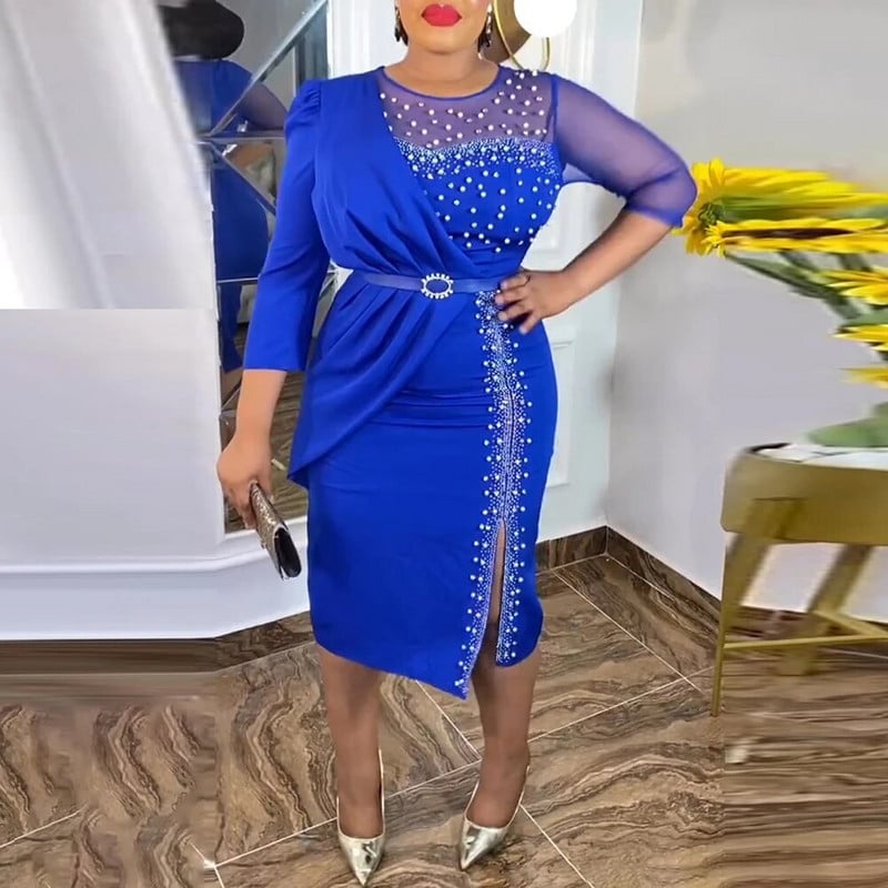 MD afričke turske večernje haljine za žene 2023. Wedding Party Bodycon Robe Dashiki luksuzna kristalna haljina Afrička odjeća