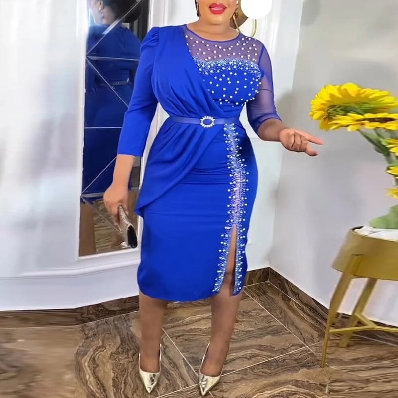 MD afričke turske večernje haljine za žene 2023. Wedding Party Bodycon Robe Dashiki luksuzna kristalna haljina Afrička odjeća