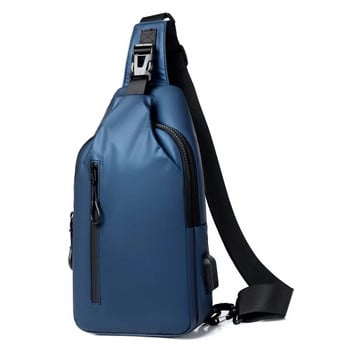 Casual αδιάβροχη ανδρική τσάντα στήθους Επαγγελματική τσάντα ώμου Messenger τσάντα νάιλον USB φόρτισης μέσης για υπαίθρια αθλητική τσάντα ώμου