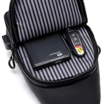 Ежедневна водоустойчива мъжка чанта за гръдния кош Бизнес чанта за през рамо Пратеска чанта Найлонова чанта за кръст с USB зареждане Спортна чанта за през рамо на открито