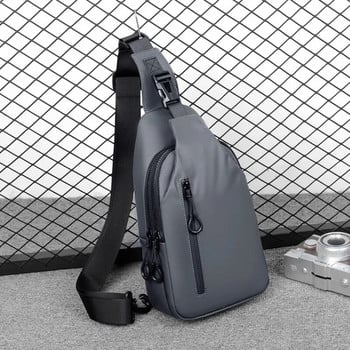 Ежедневна водоустойчива мъжка чанта за гръдния кош Бизнес чанта за през рамо Пратеска чанта Найлонова чанта за кръст с USB зареждане Спортна чанта за през рамо на открито