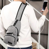 Uus multifunktsionaalne Crossbody kott Usb laadimine vabaaja spordi suure mahutavusega rinnakott meestele