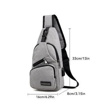 Νέα πολυλειτουργική τσάντα χιαστί Usb φόρτιση Leisure Sports Μεγάλης χωρητικότητας Τσάντα στήθους για άνδρες