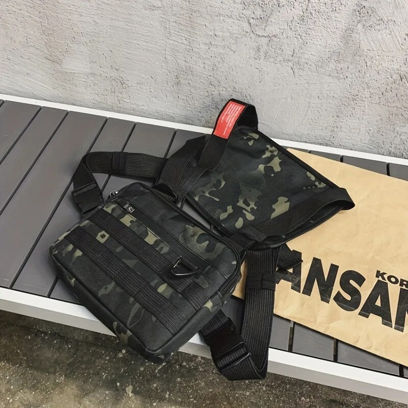 Zseb mellkas elülső csomag tasak Mellény Rig Hordozható deréktáska tasak táska Mellkas táska mellény táska