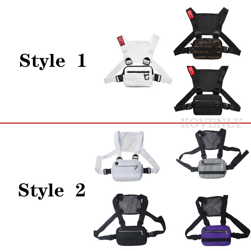 Naujas krūtinės įtaisas Vyriškas krepšys laisvalaikio funkcionalumas Lauko stiliaus krūtinės krepšys Mažas taktinis liemenė Krepšiai Gatvės drabužiai vyriškiems juosmens krepšiai Kanye