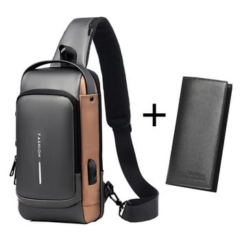 Пътна чанта против кражба Мъжка USB зареждаща чанта за ракла Многофункционална лачена кожена чанта за ракла Мъжка водоустойчива мъжка чанта за кръст