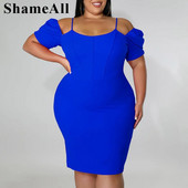 Suures suuruses triibuline rinnatükk spagetirihmaga punane Bodycon Clubi kleit 4XL suvine lühikeste varrukatega seksikas õlgadeta lühike sidemega kleit