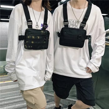 Νέα ανδρική τσάντα Hip-Hop Rig στήθος Τσάντα στήθους καθημερινής λειτουργίας σε στυλ εξωτερικού χώρου Μικρές τσάντες τακτικής γιλέκου Ανδρικές τσάντες μέσης Streetwear