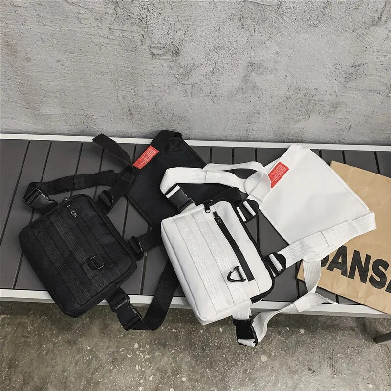 Νέα ανδρική τσάντα Hip-Hop Rig στήθος Τσάντα στήθους καθημερινής λειτουργίας σε στυλ εξωτερικού χώρου Μικρές τσάντες τακτικής γιλέκου Ανδρικές τσάντες μέσης Streetwear
