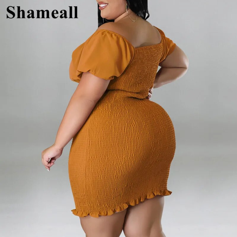 Didelio dydžio, nuplėšta nuo pečių, 4XL maža suknelė su tampriu apvalkalu, vasarinė solidi, seksuali marlė, sulankstoma be nugaros, naktinio vakarėlio klubo apranga