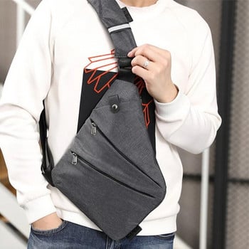 DIENQI Αντικλεπτική ανδρική τσάντα στήθους αδιάβροχη συσκευασία στήθους Ταξιδιωτική προσωπική τσέπη Tactical ανδρική τσάντα σφεντόνα Τσάντα στήθους χιαστί σώμα Pauch