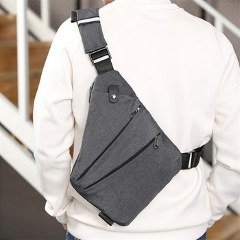 DIENQI Αντικλεπτική ανδρική τσάντα στήθους αδιάβροχη συσκευασία στήθους Ταξιδιωτική προσωπική τσέπη Tactical ανδρική τσάντα σφεντόνα Τσάντα στήθους χιαστί σώμα Pauch