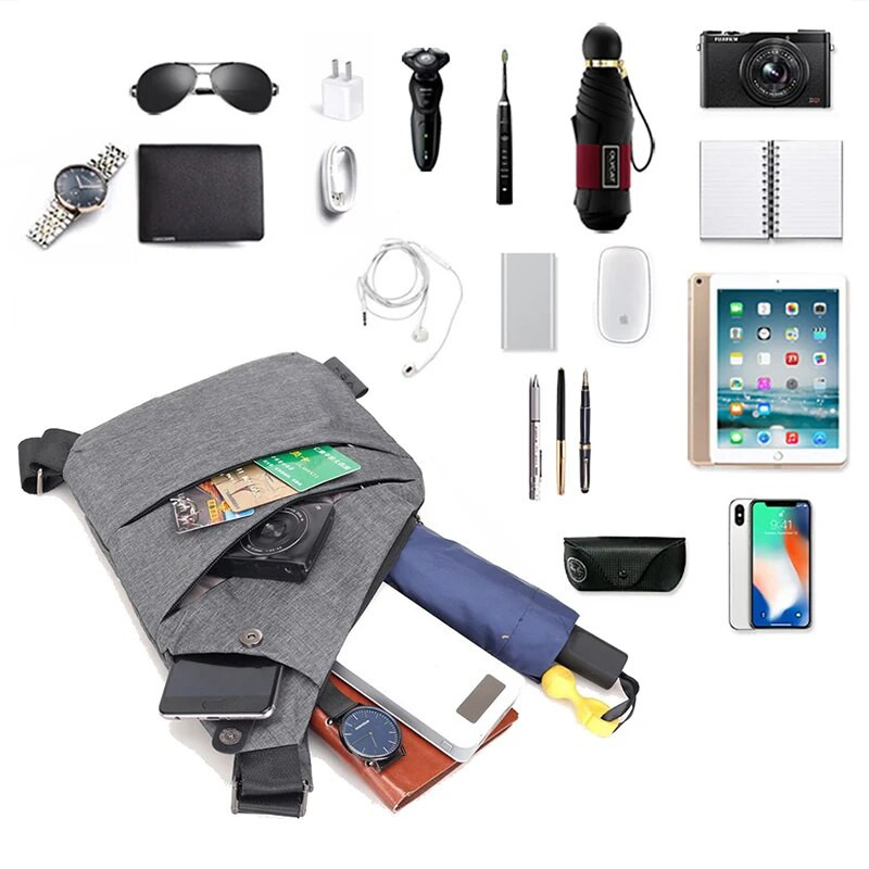 DIENQI Αντικλεπτική ανδρική τσάντα στήθους αδιάβροχη συσκευασία στήθους Ταξιδιωτική προσωπική τσέπη Tactical ανδρική τσάντα σφεντόνα Τσάντα στήθους χιαστί σώμα Pauch