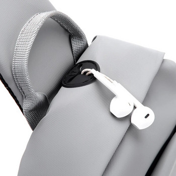Ανδρική τσάντα στήθους Φορητή τσάντα χιαστί ώμου με τρύπα ακουστικών Πολυλειτουργική τσάντα στήθους αναψυχής