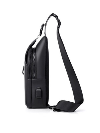 1 мъжка многофункционална чанта с USB зареждане с голям капацитет Модна обикновена олекотена чанта през рамо през рамо