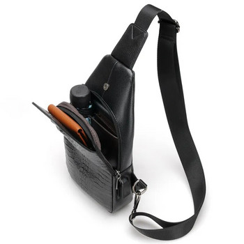 Луксозна марка Мъжка кожена чанта за гърди Чанта с алигатор Прашка с USB зареждане Чанта за през тялото Мъжка чанта за гърди Слинг чанта с крокодилски модел