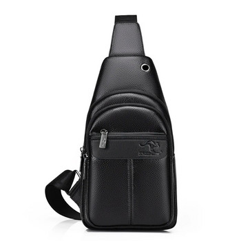 Πακέτο στήθους μάρκας πολυτελείας Ανδρική τσάντα χιαστί PU Δερμάτινη τσάντα στήθους για αγόρι τσάντα με ζώνη ταξιδιού Μαύρη καφέ ανδρική τσάντα