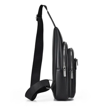 Πακέτο στήθους μάρκας πολυτελείας Ανδρική τσάντα χιαστί PU Δερμάτινη τσάντα στήθους για αγόρι τσάντα με ζώνη ταξιδιού Μαύρη καφέ ανδρική τσάντα