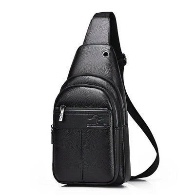 Prabangaus prekės ženklo krūtinės komplektas Vyriškas „Crossbody“ krepšys, PU odinis krūtinės krepšys berniukui, kelioninis diržas, juodas, rudas, vyriškas krepšys