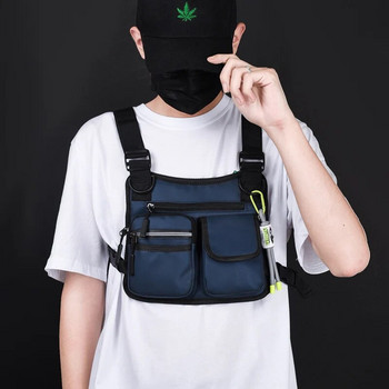 2022 Hip Hop Streetwear Τσάντα στήθους με κρεμαστό κόσμημα υψηλής ποιότητας Oxford Unisex Tactical Γιλέκο πολλαπλών λειτουργιών Τσάντες στήθους Πακέτα μέσης