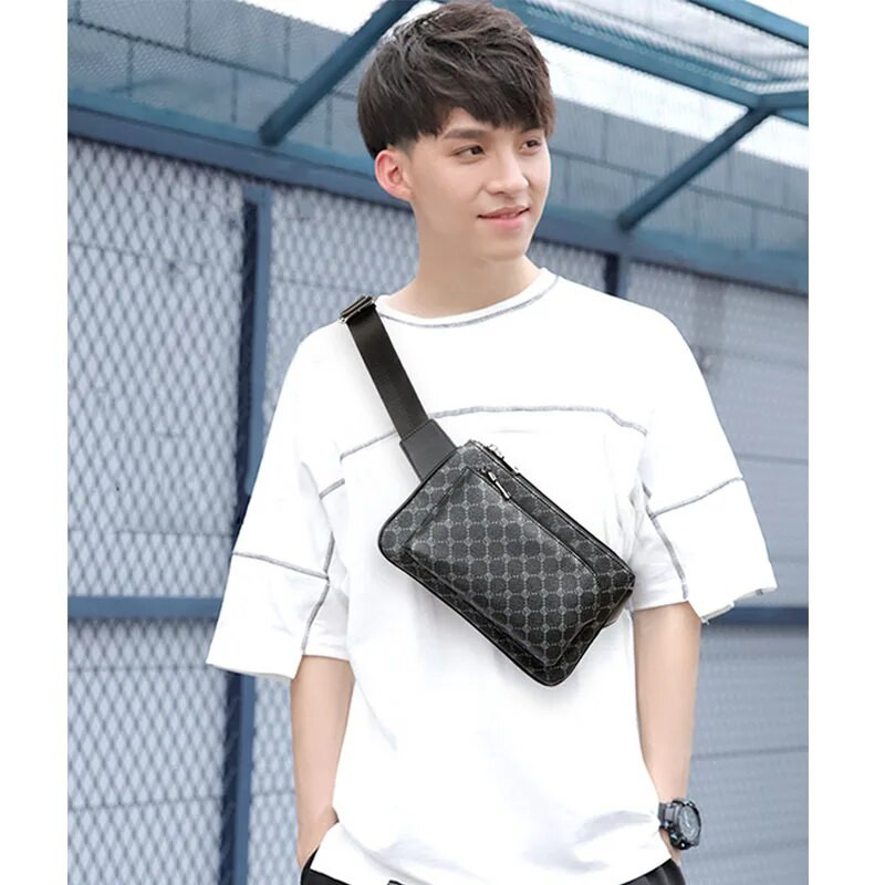 Prabangus diržinis piniginė Vyriškas liemens krepšys Odinis „Fanny Pack“ vyriškas kasdienis krūtinės krepšys Telefono piniginė Aukštos kokybės kasdieniai krūtinės krepšiai berniukui, mažas krepšys