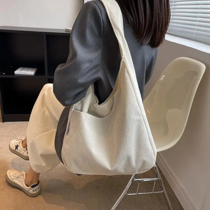 Platnena ženska torba na rame od samta Jednostavne ležerne dizajnerske torbe velikog kapaciteta za žene Putna jednobojna torba za kupnju