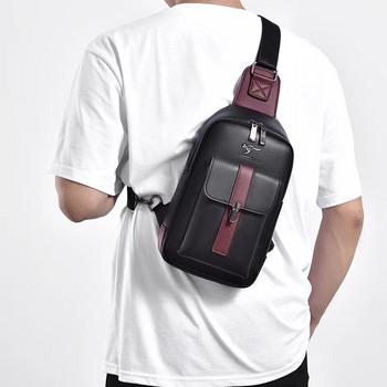 Ανδρική τσάντα στήθους μάρκας Luxury Kangaroo Δερμάτινη τσάντα χιαστί ανδρική τσάντα ταξιδιού Μαύρη καφέ Messenger τσάντα ώμου