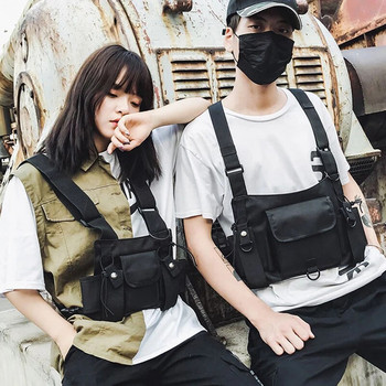 Functional Tactical Chest Bag Fashion Bullet Hip Hop Γιλέκο Streetwear Τσάντα μέσης Γυναικεία Μαύρη Τσάντα στήθους 233