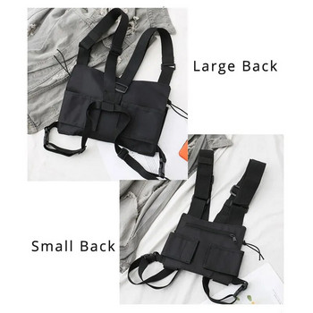 Functional Tactical Chest Bag Fashion Bullet Hip Hop Γιλέκο Streetwear Τσάντα μέσης Γυναικεία Μαύρη Τσάντα στήθους 233