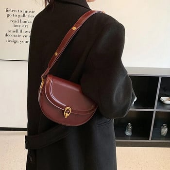 LEFTSIDE Saddle Crossbody чанти за жени 2023 Trend Мода PU кожени малки чанти през рамо и портмонета Масивна ретро чанта