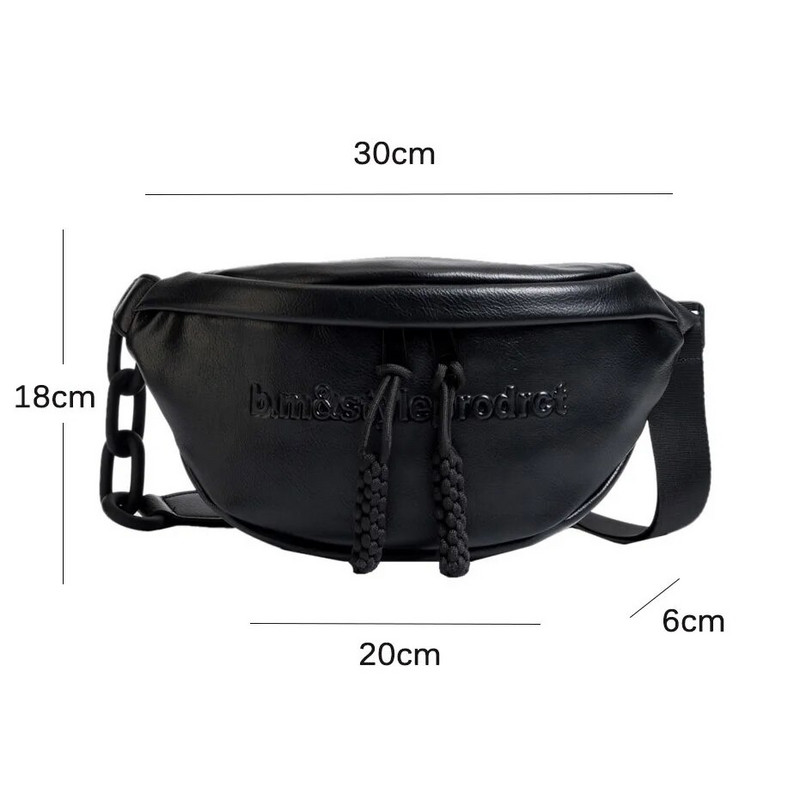 Korea moe vöökott Naiste vöökott Must Trend Half-moon Cross Body Bag Suure mahutavusega Fanny Pack naistele