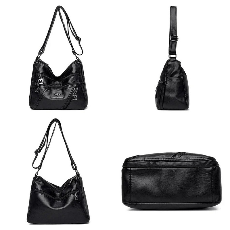 Aukštos kokybės minkštos odinės prabangios rankinės Piniginė Moteriškas krepšys Daugiakišeninis pečių krepšys moterims 2022 m. Trend Sac