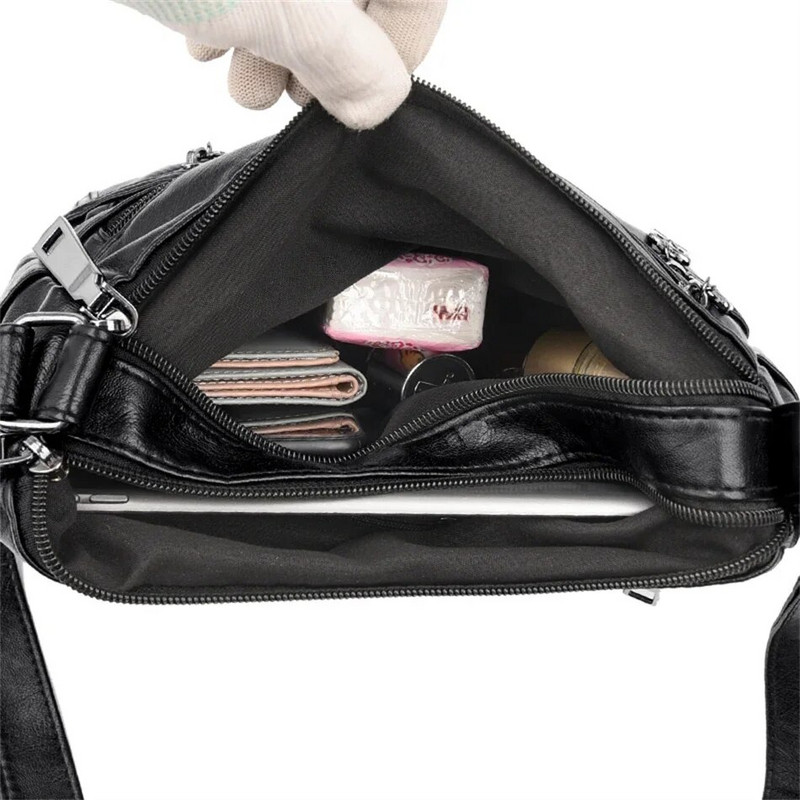 Aukštos kokybės minkštos odinės prabangios rankinės Piniginė Moteriškas krepšys Daugiakišeninis pečių krepšys moterims 2022 m. Trend Sac