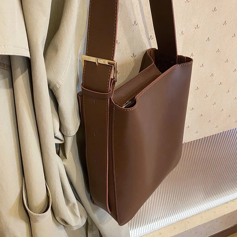 Fashion Pu Δερμάτινες σύνθετες τσάντες για γυναικείες τσάντες casual μασίφ μεγάλης χωρητικότητας κουβά για γυναίκες Απλές τσάντες ώμου μεγάλη τσάντα