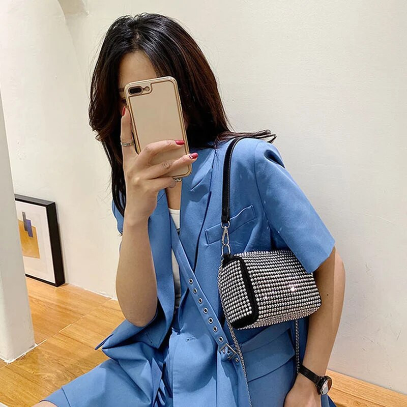 Rhinestone teemantkett Crossbdoy kott naistele kaasaskantav väike käekott naistele käekott Mood Sidur Bostoni rahakott naiselik