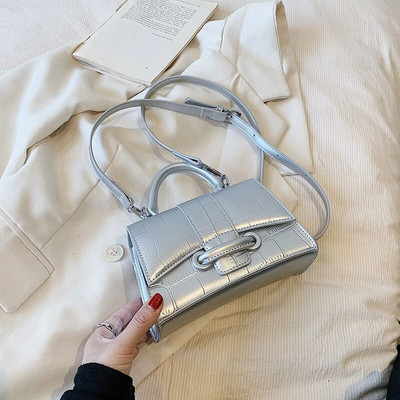 Dizajnerska luksuzna torba s mekom gornjom ručkom, ženska ručna torba od aligatorske kože u obliku pješčanog sata, torba za djevojku, torba s kamenim uzorkom na rame